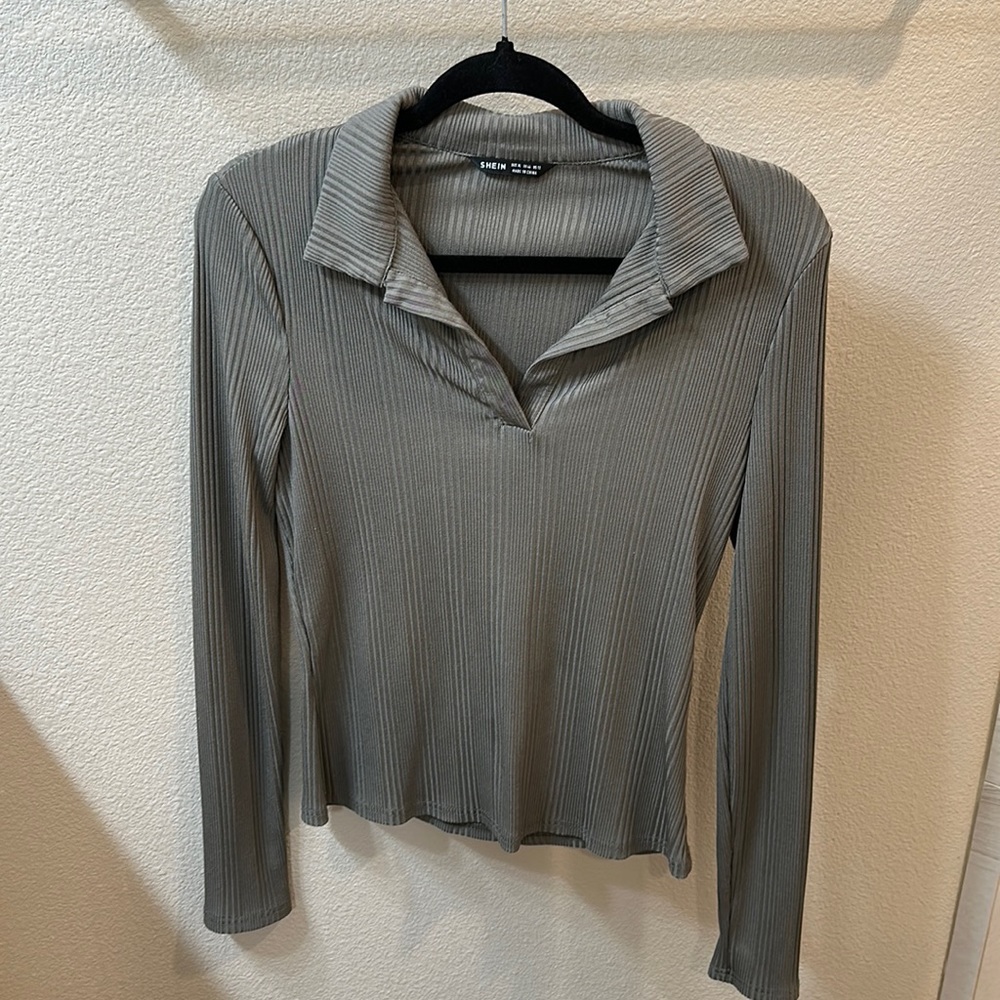 SHEIN  collar long sleeve top